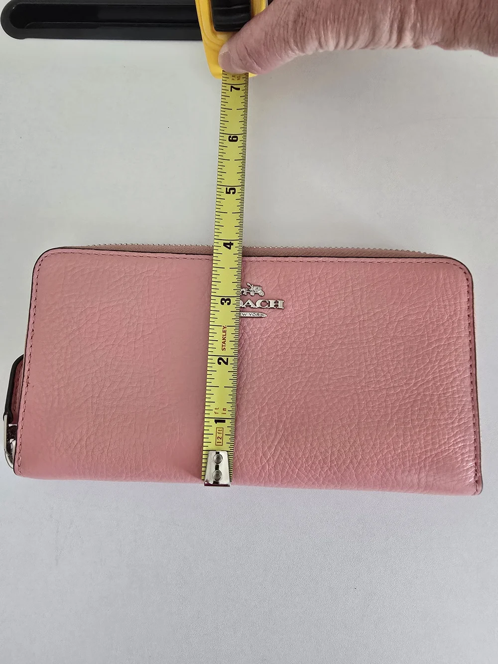 COACH Pink Leather Zip Wallet